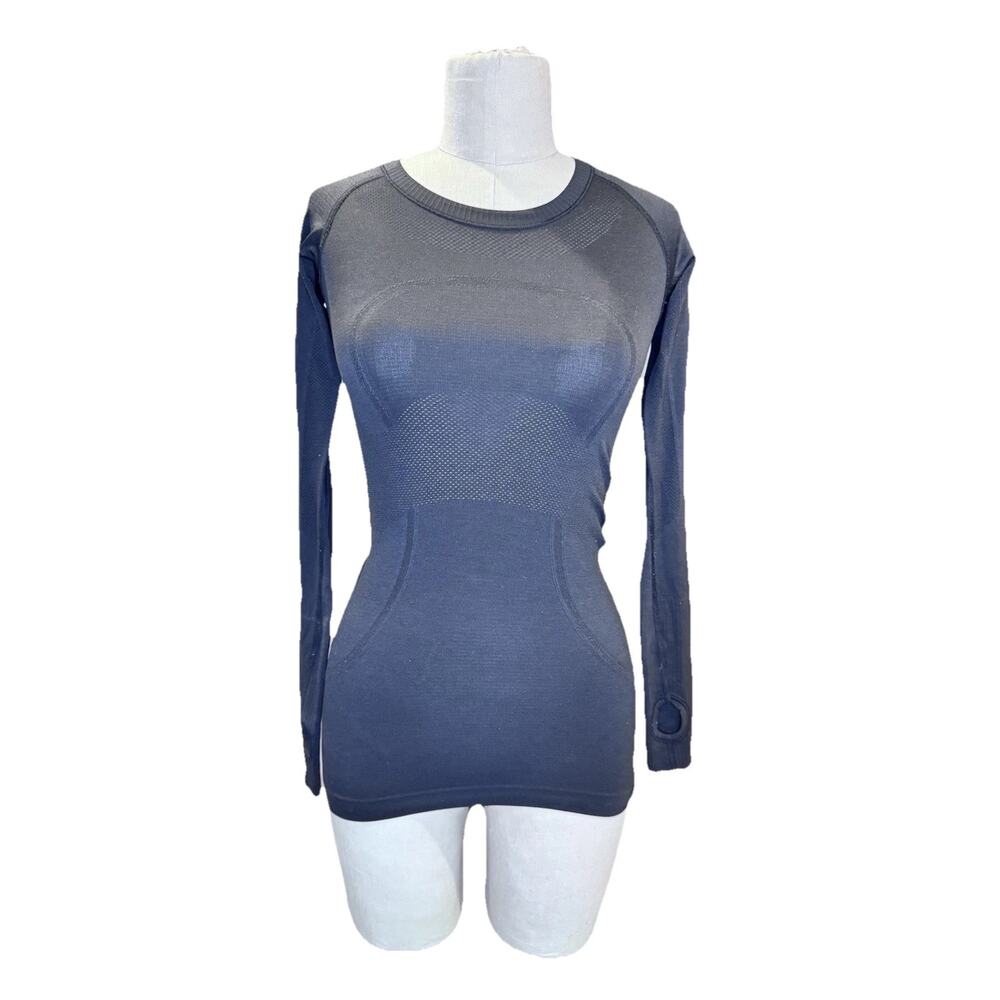 Lululemon Swiftly Tech Shirt Womens Size 4 Black Long Sleeve Run Yoga Gym